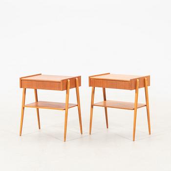 Bedside tables, a pair from mid-20th century, Ab Carlström & Co furniture factory.