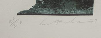 IVOR ABRAHAMS, färglitografi, signerad, daterad 77 och numrerad 169/250,.