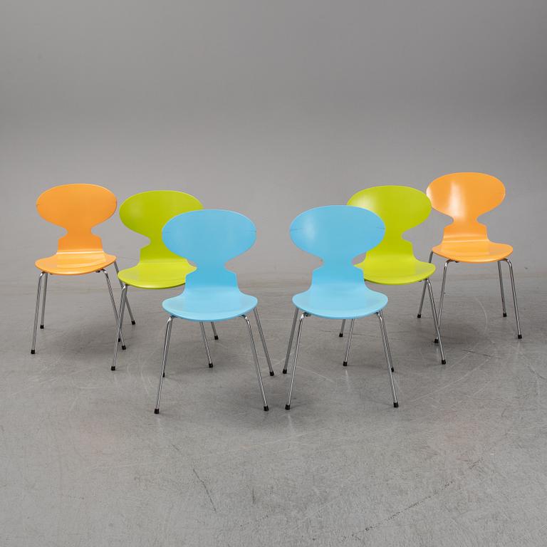Arne Jacobsen, stolar 6 st "Myran", Fritz Hansen, 1995.