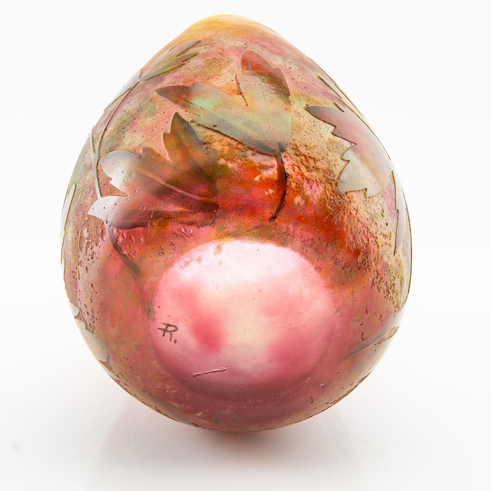 Daum, skål/vas, Nancy Frankrike Art Nouveau omkring 1900.