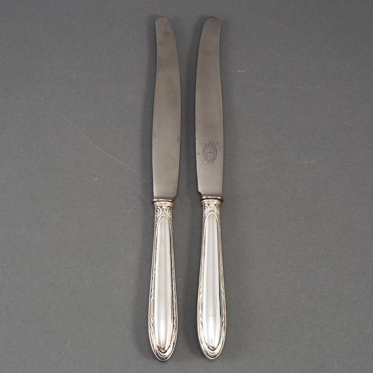 12 silver knives, 'Munvig', K Andersson, Stockholm 1920s.