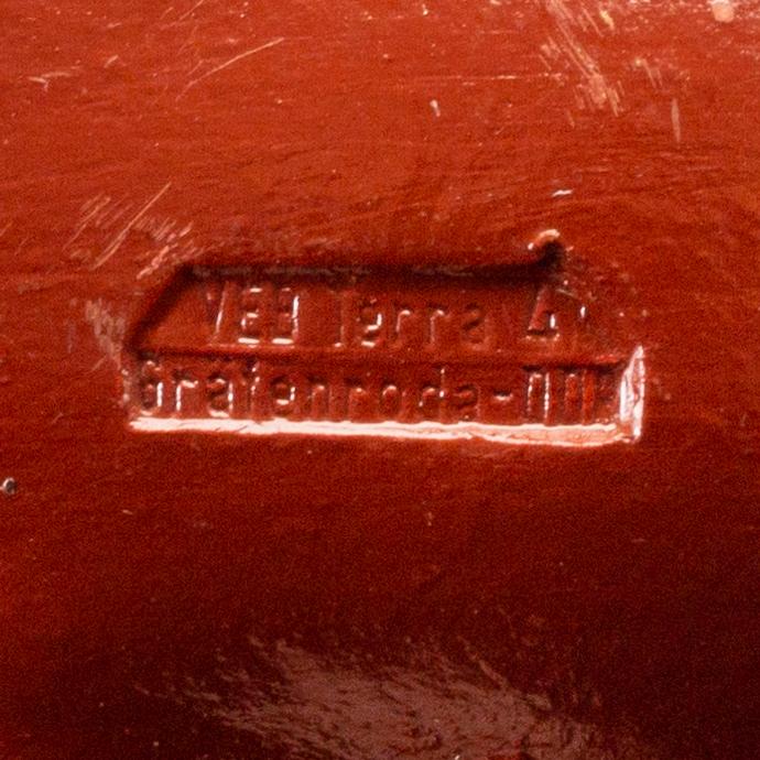 TOMTAR, figuriner,  3 st, terrakotta, två märkta Gräfenroda, Tyskland, 1900-talets mitt.