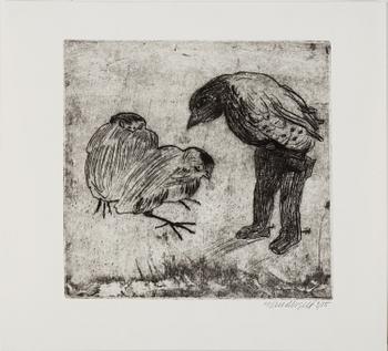 ETCHINGS, 3 pieces, one of wich Hans Wigert.