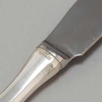 MATKNIVAR, 12 stycken, silver, modell Tornedal, COP, Haparanda 1950-tal.