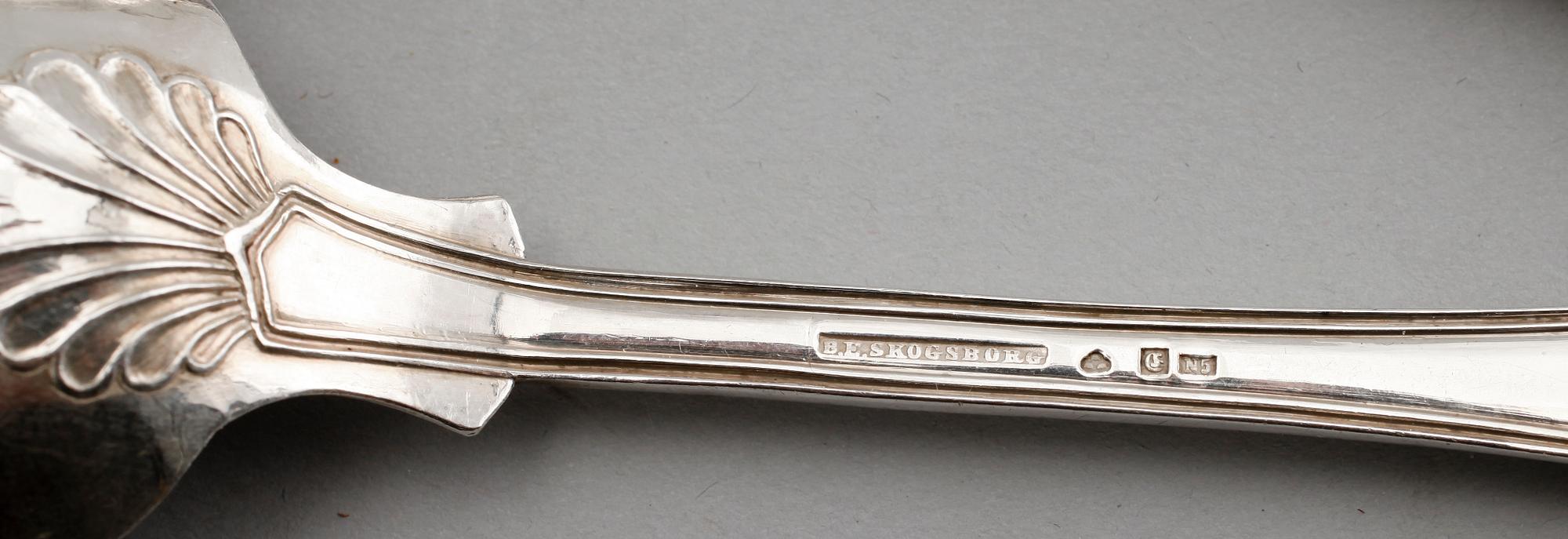 MATSKEDAR, 4 st, silver, 1800-tal, olika modeller. Total vikt ca 186 g.