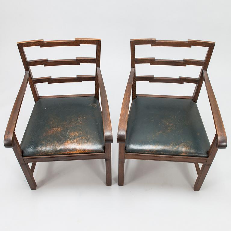 MIKKO S. NUPPONEN, a set of six 1930's 'Jukola' chairs for HMN Huonekaluliike Mikko Nupponen. Finland.