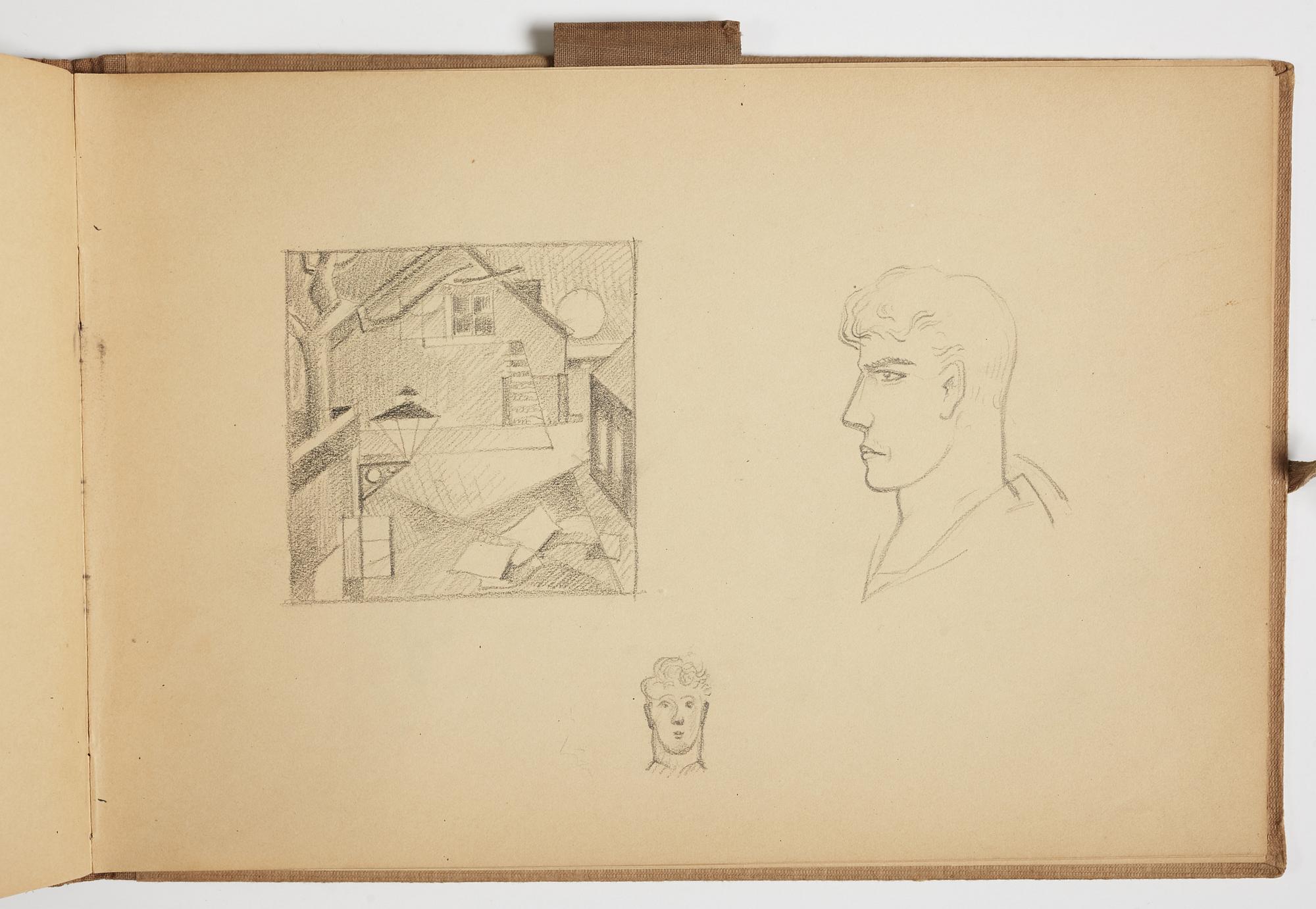 GÖSTA ADRIAN-NILSSON, sketchpad, 1920/30's, by the artist's own hand inscribed GAN with indian ink on the cover.