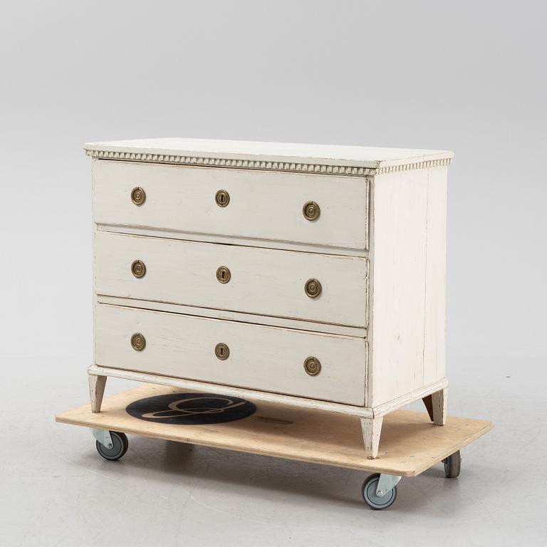 A Gustavian chest of drawers, around 1900.