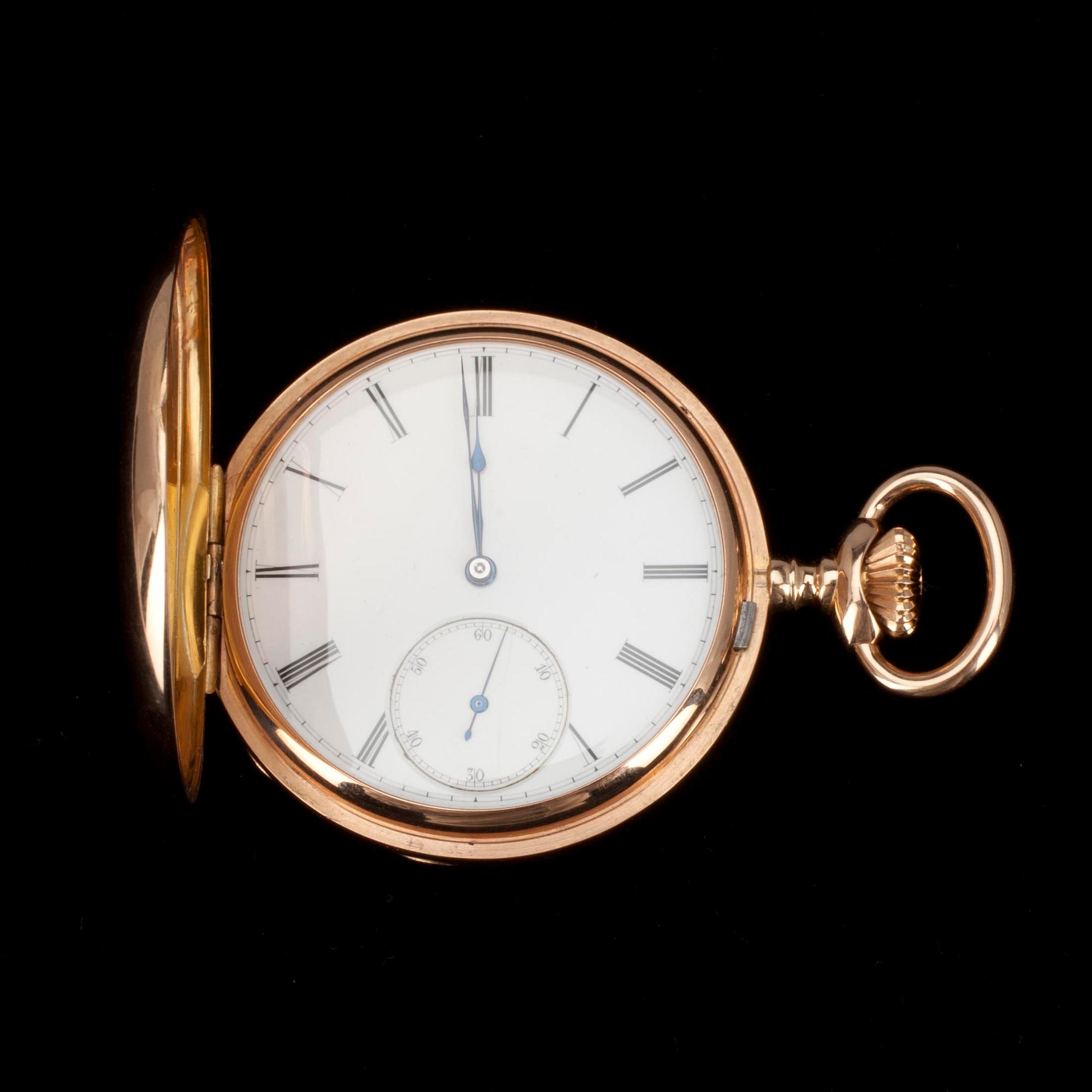 TASKUKELLO, kultaa 18K, Patek Philippe kaksoiskuorella, 1879.
