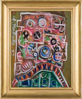 Alpo Jaakola, akryyli levylle, signeerattu ja päivätty -93.