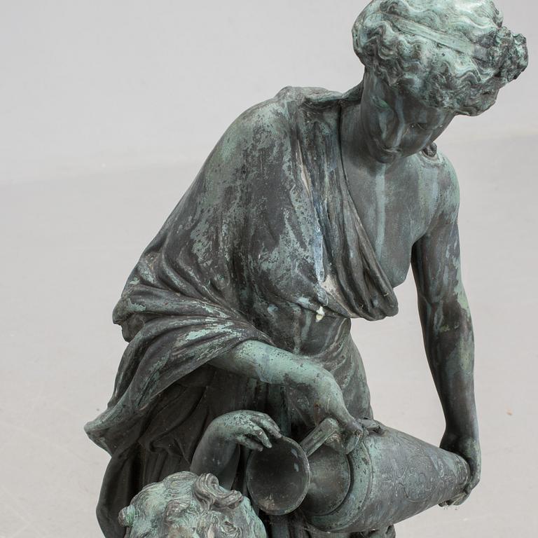 TRÄDGÅRDSSKULPTUR, patinerad brons,  1900-tal.