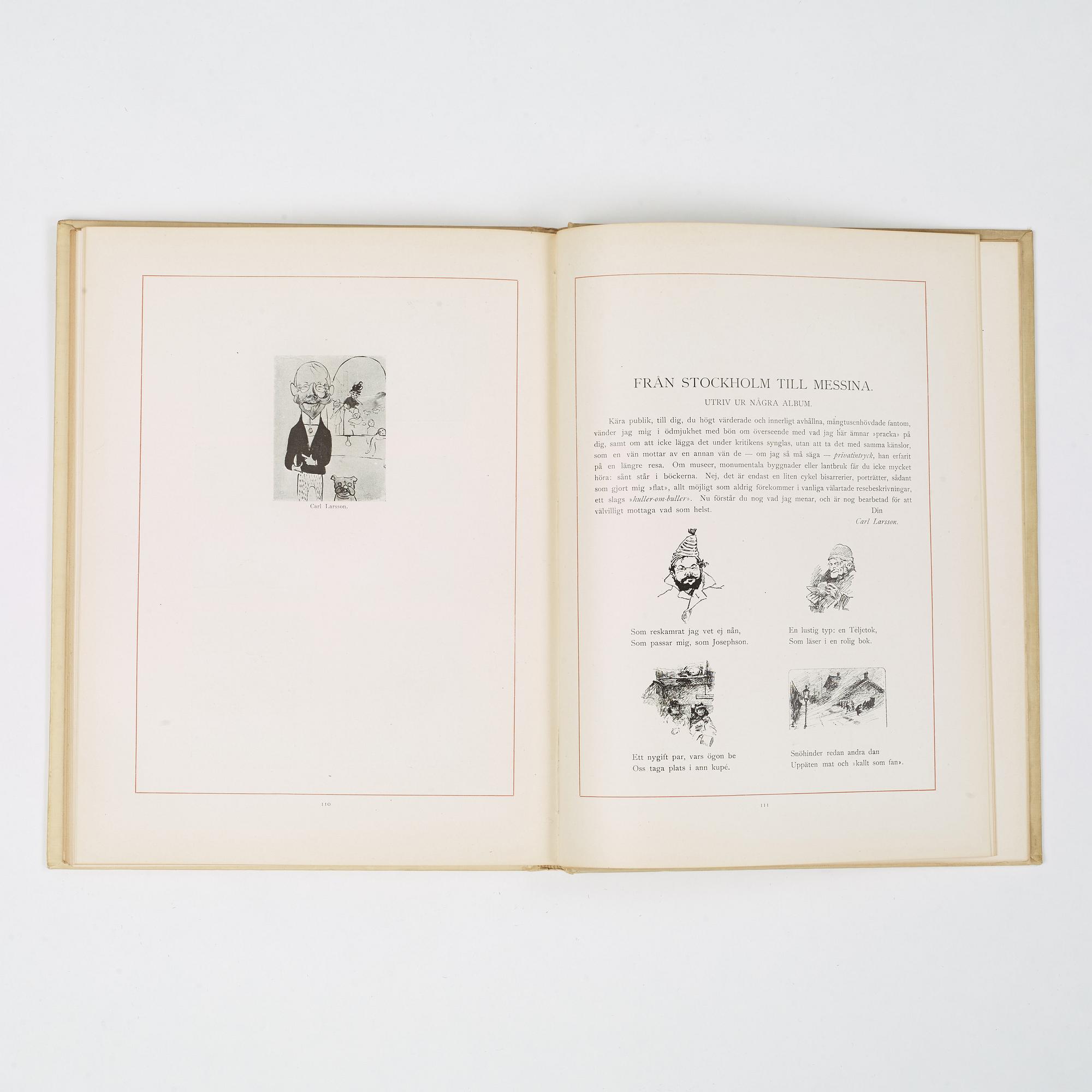 Carl Larsson, CARL LARSSON, illustrated travel story, "Från Stockholm till Messina" (From Stockholm to Messina), 1886.