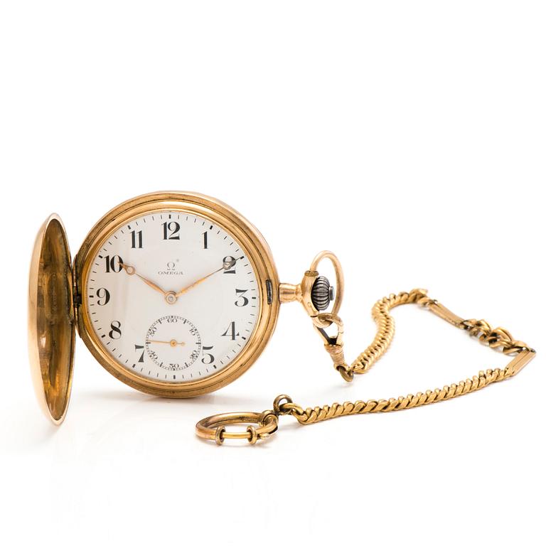 OMEGA pocket watch, 14K gold, 50 mm.