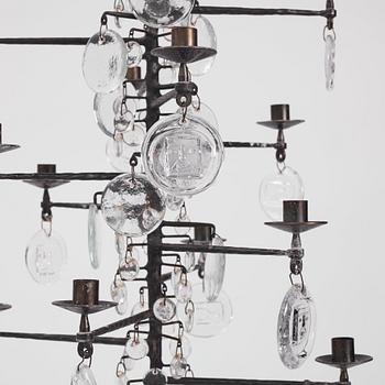 Erik Höglund, a chandelier for 12 candles, Boda Smide, Sweden, probably 1960-70s.