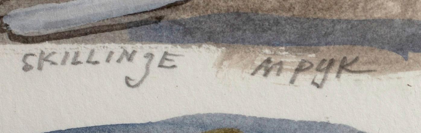 MADELEINE PYK, akvarell, "Skillinge", signerad.