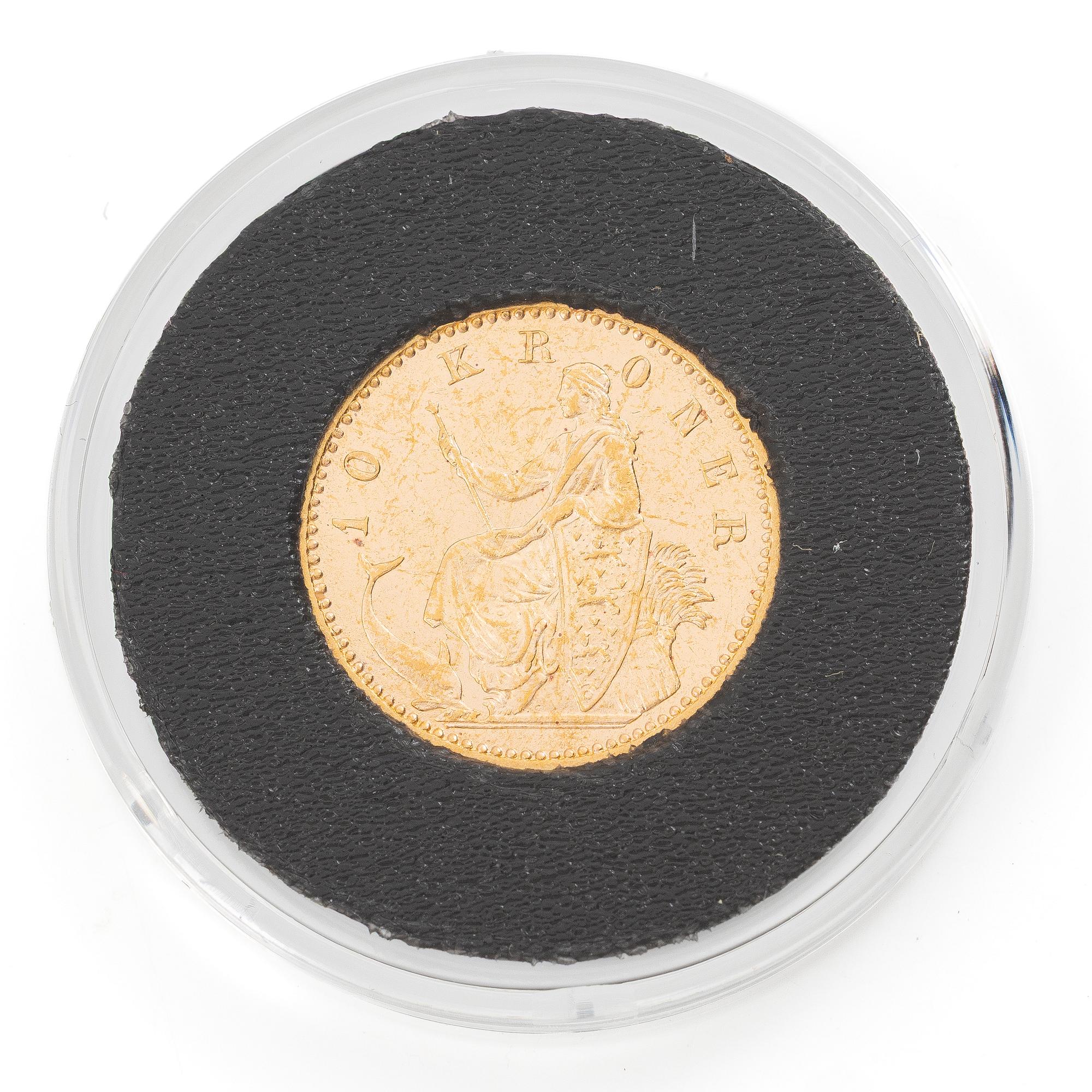 Guldmynt, Danmark, Christian IX, 10 kroner, 1900.