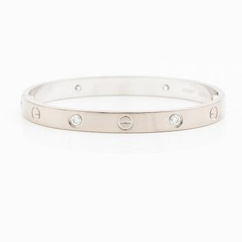 Cartier armband "Love" 18K vitguld med fyra runda briljantslipade diamanter.