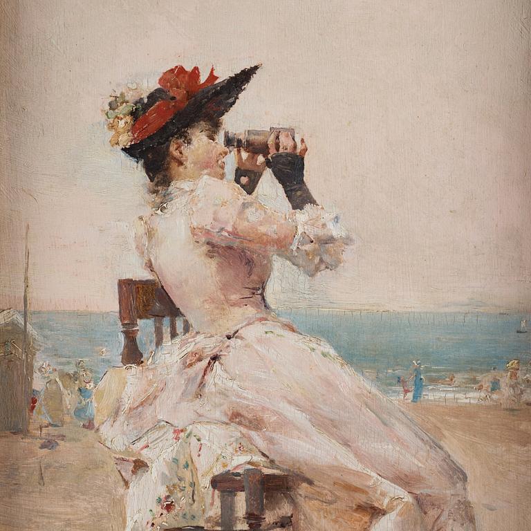 Manuel Dominguez y Sanchez, Woman with binoculars.