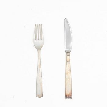 Jacob Ängman, 12 pieces of silver cutlery, Rosenholm model, GAB, Eskilstuna, 1989–99.