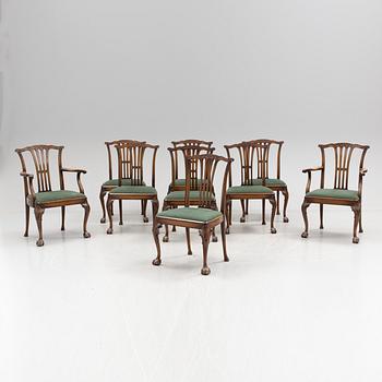 A late 20th century 10 piece Chippendale dining group.