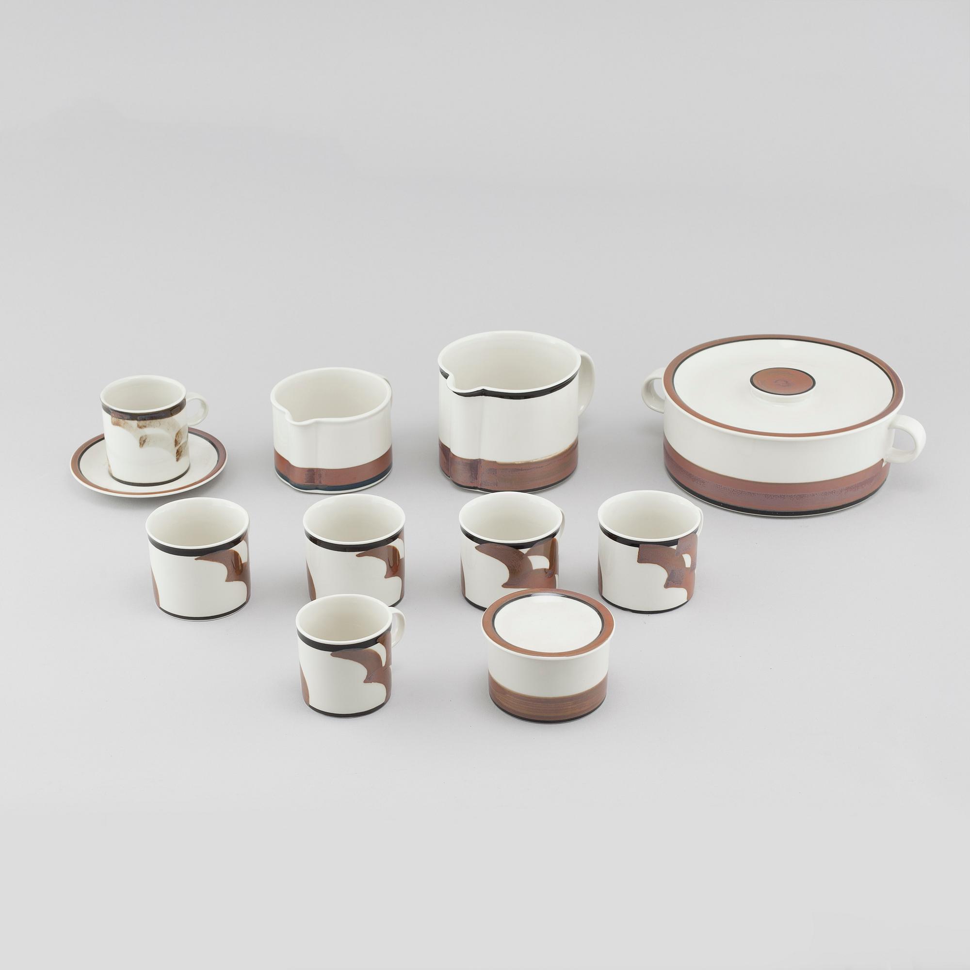INGER PERSSON, ten pieces of stoneware tableware, not signed.