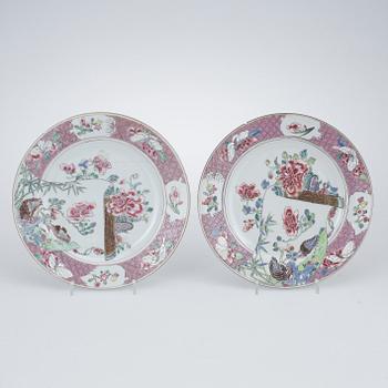 TALLRIKAR, 7 st, porslin, Qianlong, Kina 1700-tal.