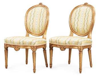 457. A pair of Gustavian 18th century chairs.
