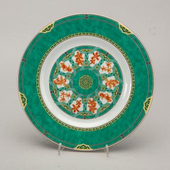 SERVIS, 12 dlr Christofle "Océana vert Gingko", porslin 1900-talets senare del.