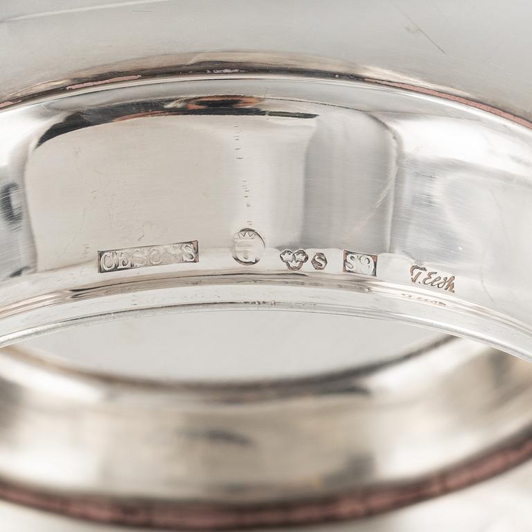 A silver vase and two bowls, Sweden, 1961-76.