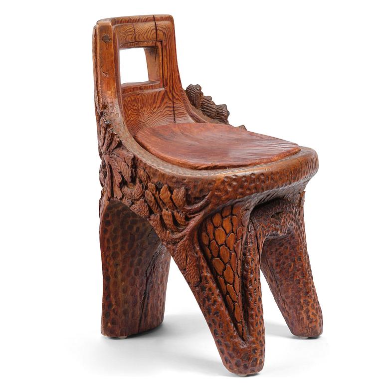 Knut Fjaestad, stabbestol, jugend, Sverige, 1915.