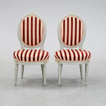 A pair of Gustavian chairs by Anders Swensson, from around the year 1900.