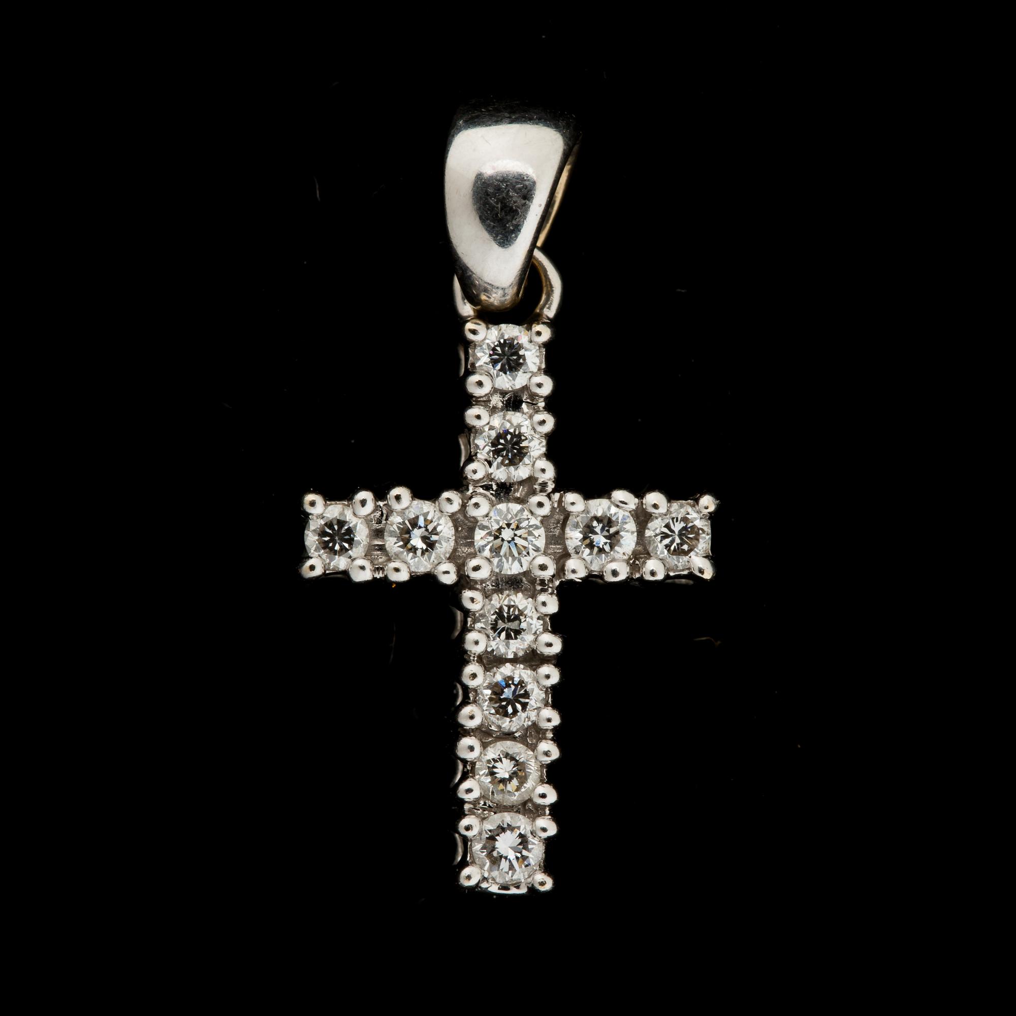 HÄNGE, 18 k vitguld med briljantslipade diamanter ca 0,22 ct. Vikt ca 3 g.