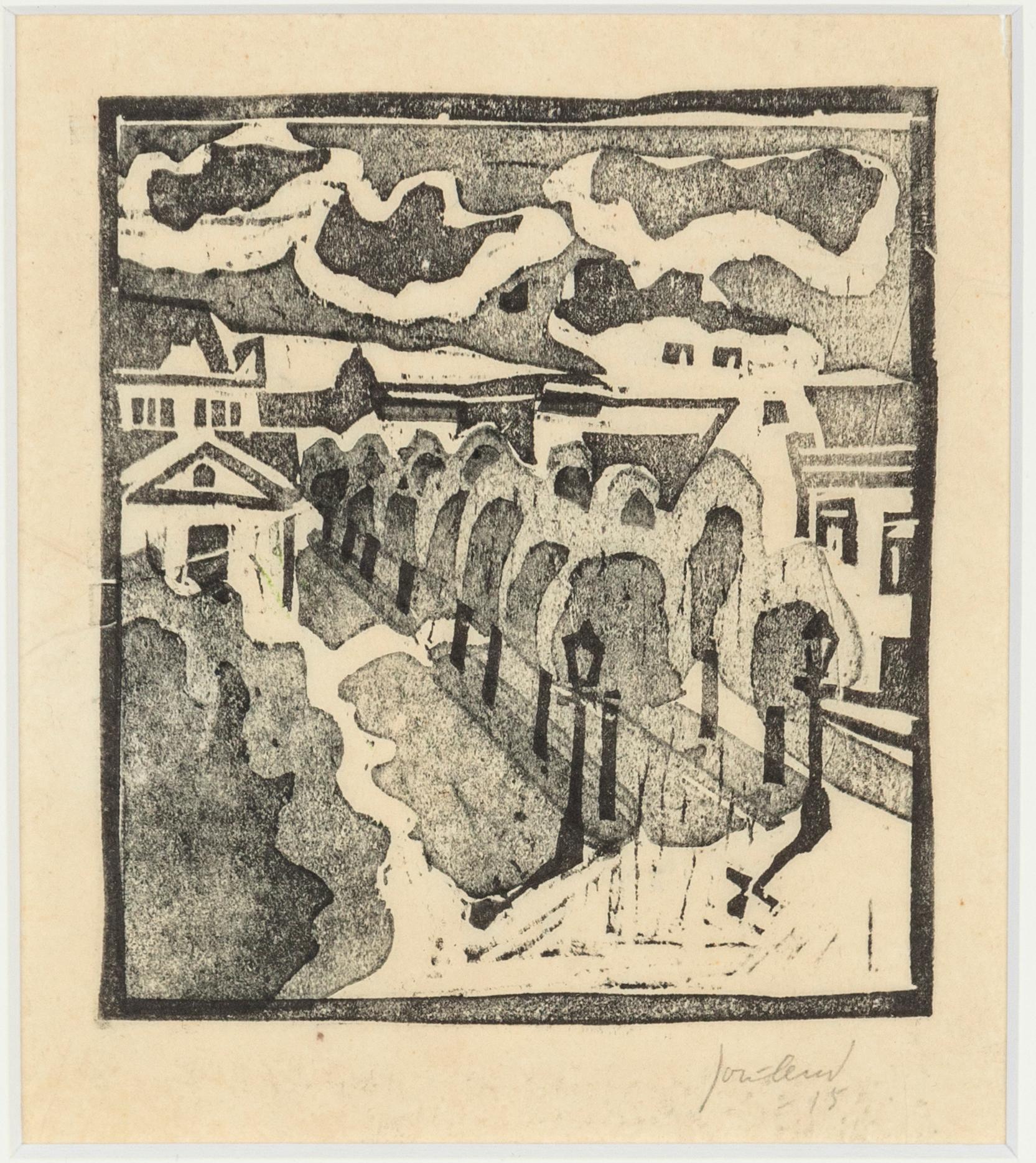 John Jon-And, träsnitt, signerad och daterad -15.