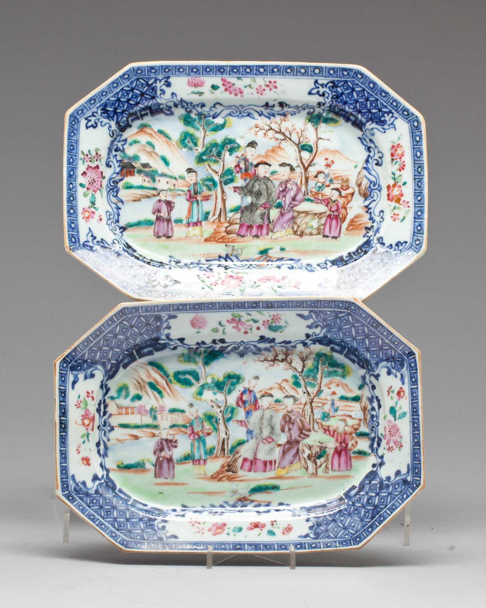 STEKFAT, ett par, porslin. Kina, Qianlong(1736-1795).