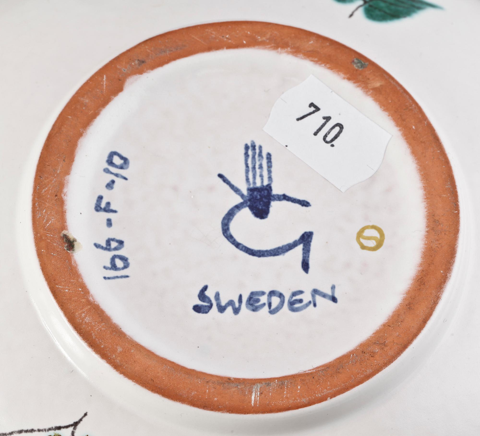 SKÅL MED LOCK samt SKÅL, fajans, Stig Lindberg, Gustavsberg, 1940/1950-tal.