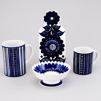 GUNVOR OLIN-GRÖNQVIST, Four 1960s ceramic objects signed GOG Arabia, Finland.