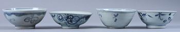 SKÅLAR, 4 st, porslin, Kina, 1600-tal.
