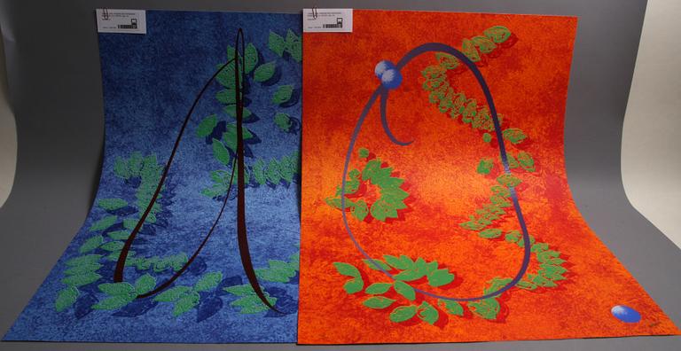 CARL FREDRIK REUTERSWÄRD, färglitografi, 2 st, 183/200, sign.