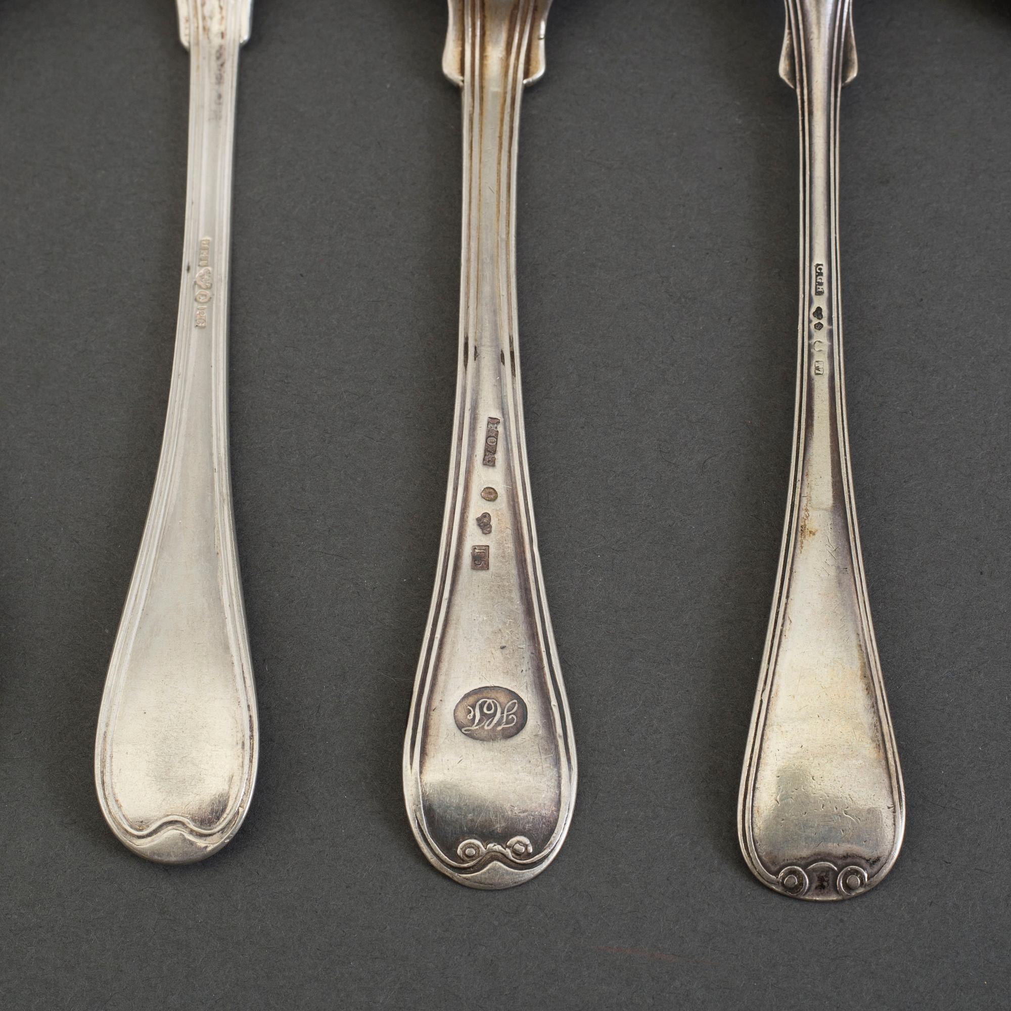 BESTICK, 19 delar, silver, 1800-1900-tal.