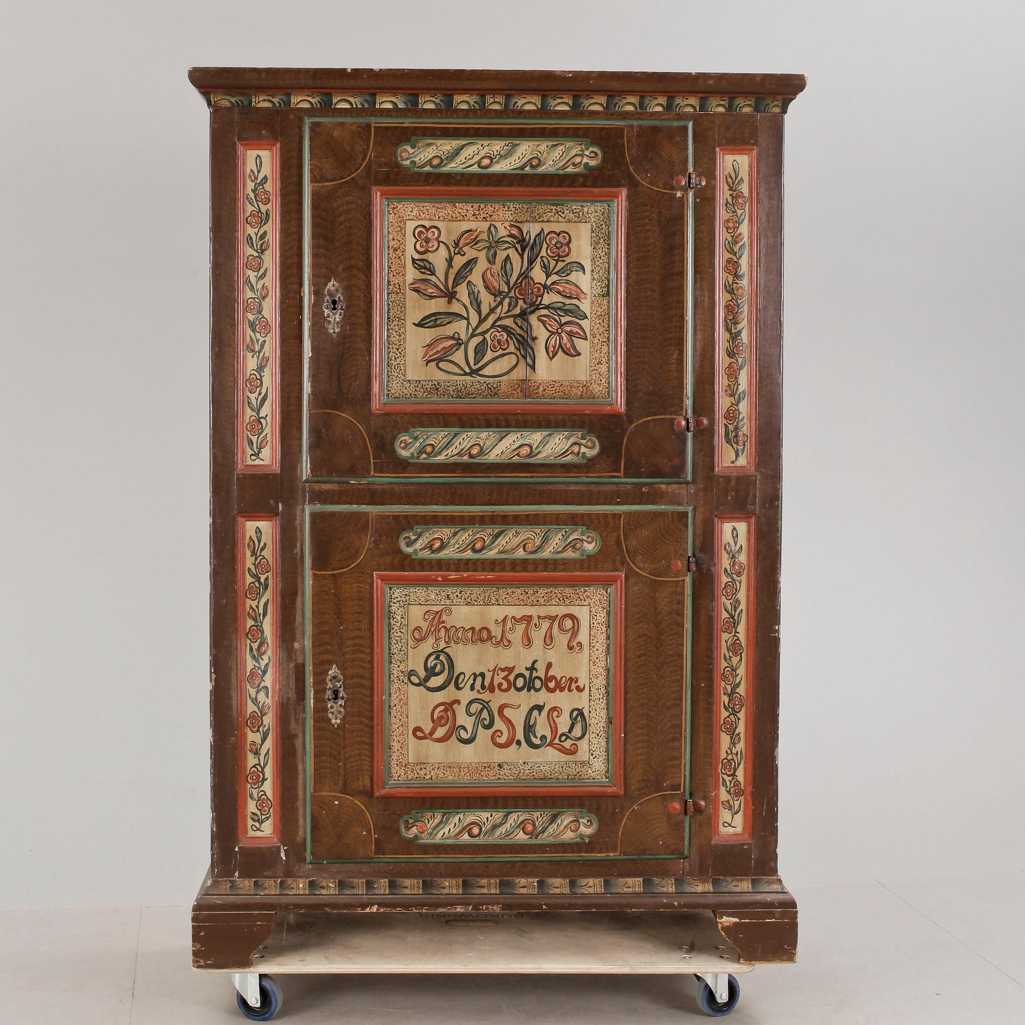 SKÅP, senbarock, bär datering 1779, 1700-tal.