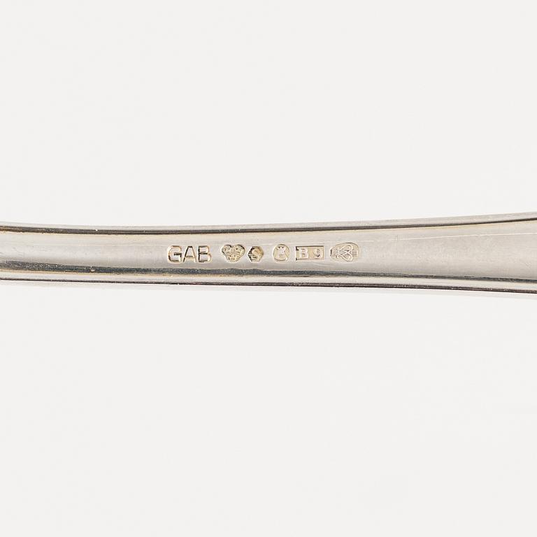 An 107-piece Swedish silver cutlery, model 'Svensk rund', mark of GAB, Stockholm, including 1950.