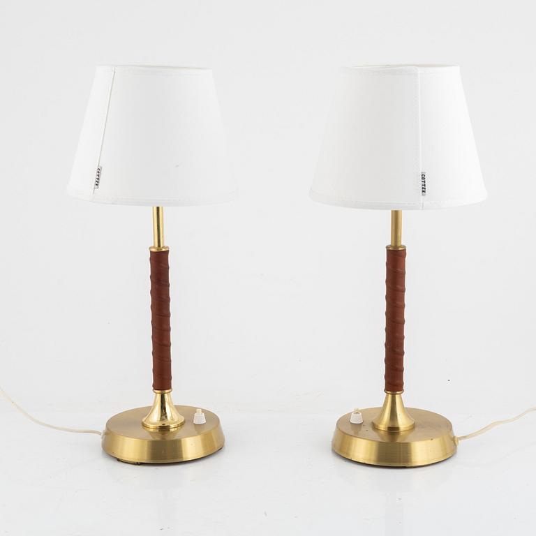 Bordslampor 2 snarlika, EWÅ, 1900-talets andra hälft.