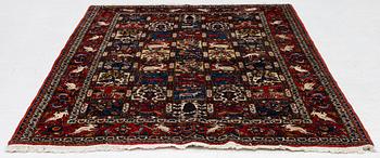 Carpet, Bakhtiari, figural, approx. 230 x 160 cm.