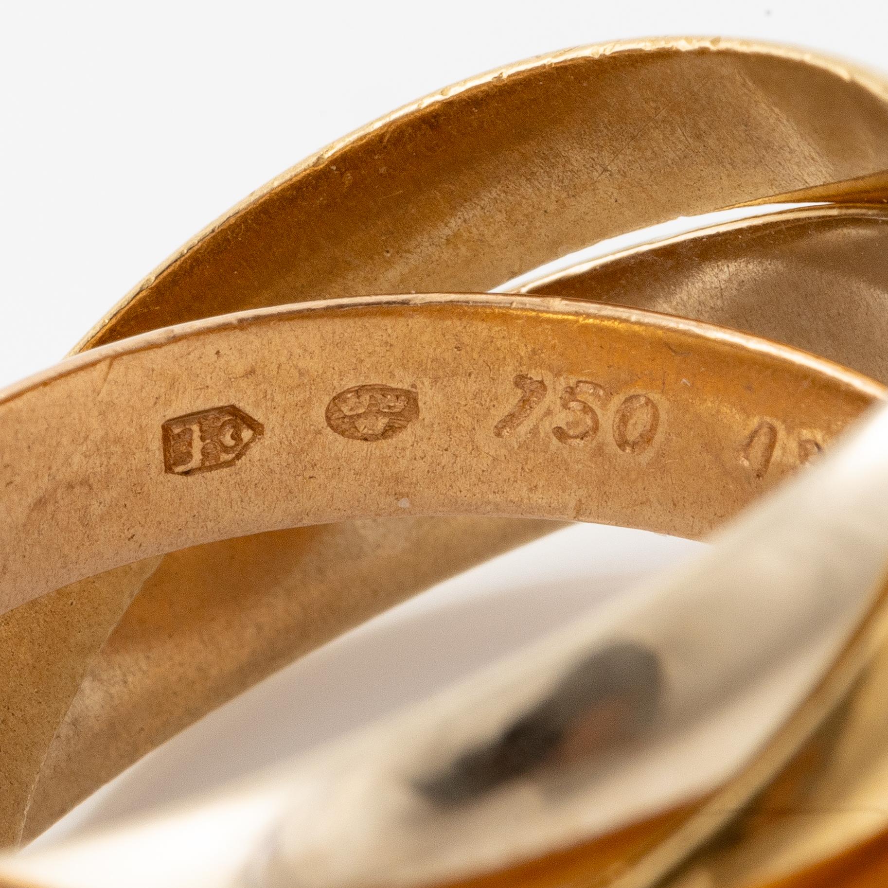 Cartier ring "Trinity" 18K gold in three colours.