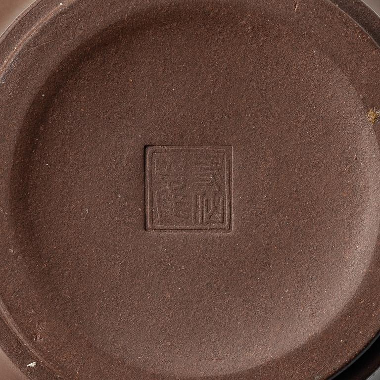 A group of Chinese yixing teapots, 1980s.