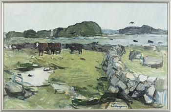 Erik Langemark, Kustlandskap med betande boskap.