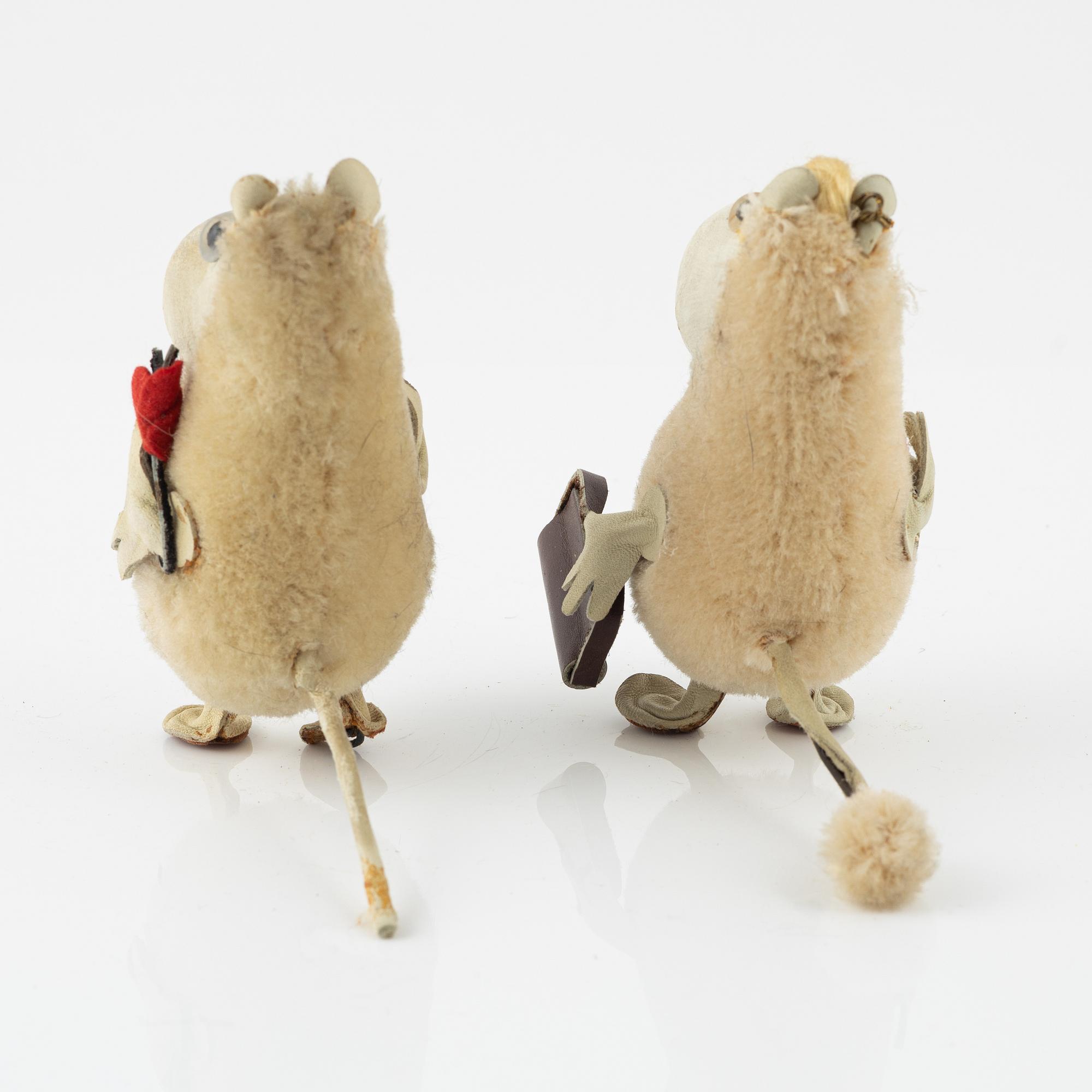 Atelier Fauni, Muminfigurer, 2 st, "Mumin" & "Snorkfröken", Finland, 1950-60-tal.