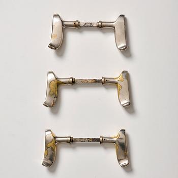 Ivar Tengbom, & Robert Hult a set of three door handles, Swedish Grace from The Swedish Match Company's Head Office Stockholm ca 1928.