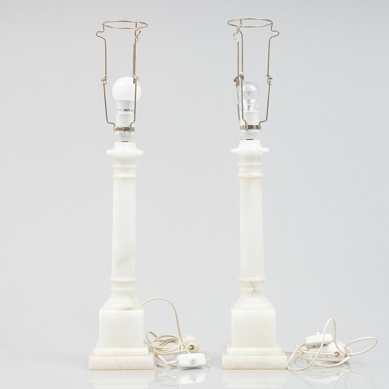 A pair of table lights, late 20th Century.