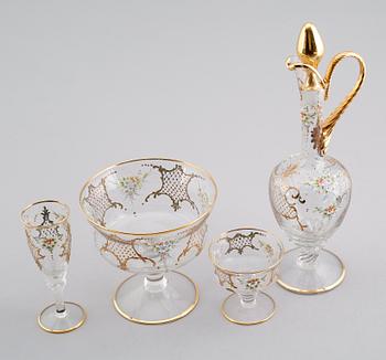 GLASSERVIS, 18 delar, Murano, Italien, 1900-talets mitt.